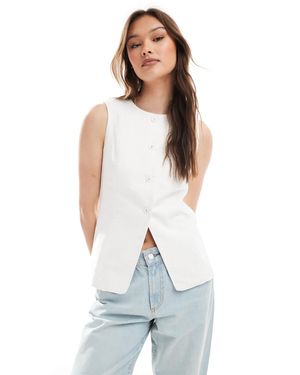 Cotton On Sienna Linen Cotton Vest - White
