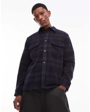 DOUBLE A by WOOD WOOD Clay Wool-Mix Overshirt - Blue