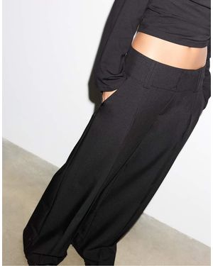 Stradivarius Smart Trousers With A Waistband - Black