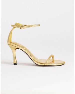 TOPSHOP Alexi 2 Part High Heeled Sandal - Metallic