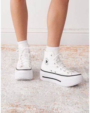 Converse Chuck Taylor All Star Lift Hi Double Stack Trainers - White