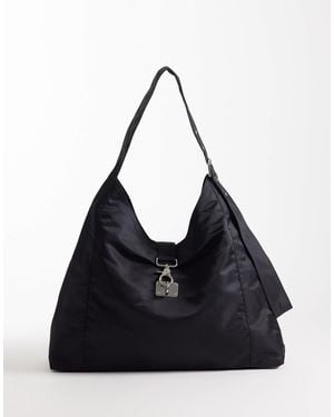 Weekday Medium Shoulder Bag With Buckle Closure Detail - Black