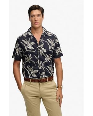 Superdry Hawaiian Print Short Sleeve Shirt - Grey