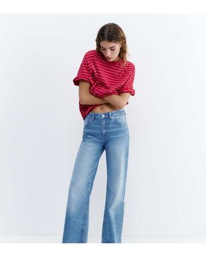 Pull&Bear Tall Straight Wide-leg Jeans - Blue
