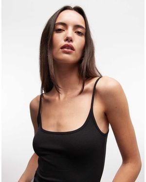 Monki Scoop Neck Strappy Vest - Black