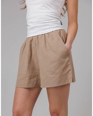 French Connection Cotton Elasticated Waist Shorts - Natural