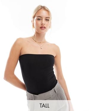 Threadbare Tall – trägerloser jersey-body - Schwarz