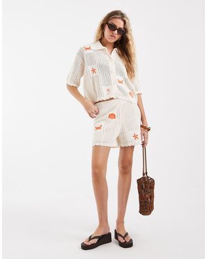 Vero Moda Gehaakte Short - Wit
