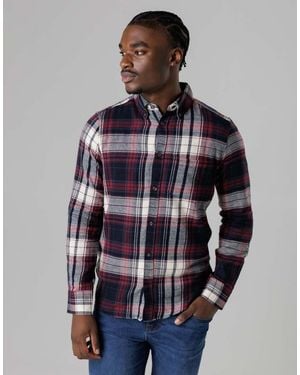 French Connection Cotton Flannel Long Sleeve Shirt - Red