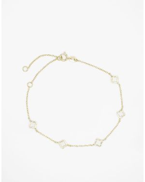 Lovisa Vergulde Statement Armband Van Sterling Zilver Met Bloemetjes - Naturel