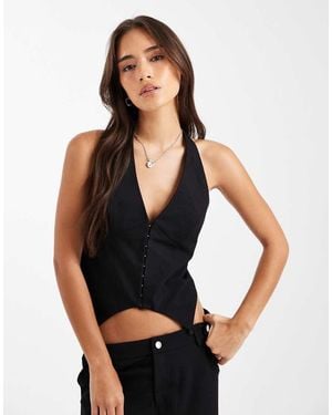 Collusion Tailored Fitted Vest Corset - Black