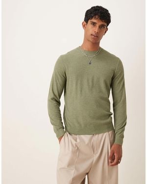 Mango Pull en maille fine - Vert