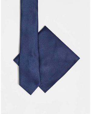 ASOS Tie And Pocket Square - Blue