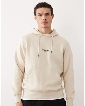 Jack & Jones Hoodie With Front Print - Natural