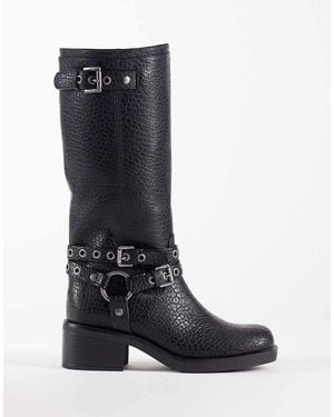 ASOS Cassandra Eyelet Biker Boot - Black