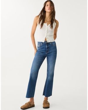 Stradivarius D78 Cropped Flared Jeans - Blue