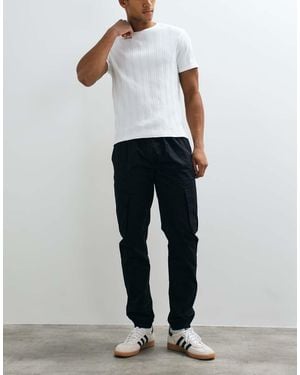 Threadbare Drawstring Waist Cargo Trousers - White