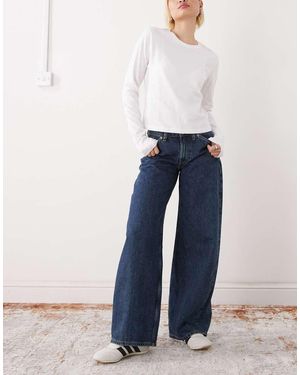 Monki Jeans Met Wijde Pijpen - Blauw