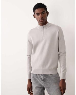 Mango Performance Quarter Zip Jumper - Grey