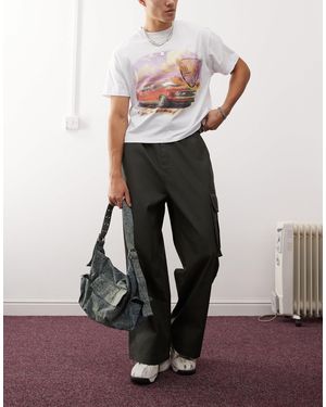 Collusion Wide Leg Utility Pants - Brown