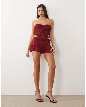 I.AM.GIA Demie Lace Waistband Tiered Chiffon Mini Skirt Set