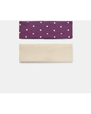 Stradivarius Set Of 2 Elasticated Polka Dot Hair Bands - Purple