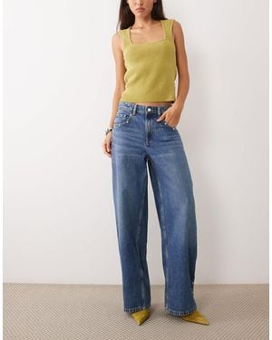 Mango Straight-jeans mit seitlichen nieten - Blau