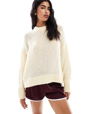 ASOS Loose Knit Oversized Crew Neck Jumper - White