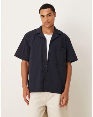 SELECTED 100% Cotton Short Sleeve Shirt - Blue