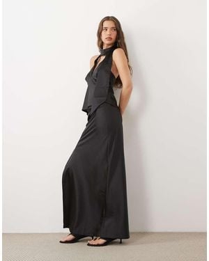 Miss Selfridge Satin Maxi Skirt Co-ord - Red