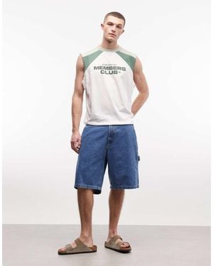 Obey Bigwig baggy Denim Carpenter Shorts - Blue