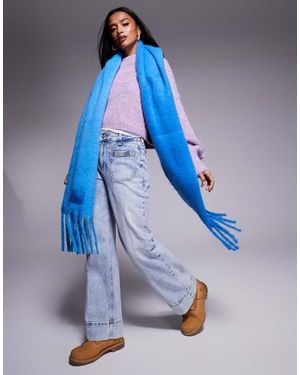 River Island Fluffy Ombre Scarf - Blue