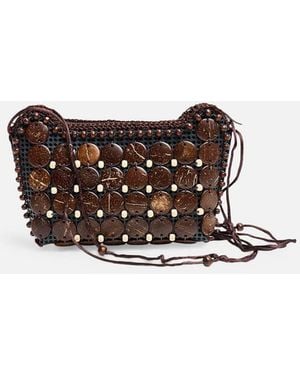 Public Desire Beaded Crossbody Bag - Brown