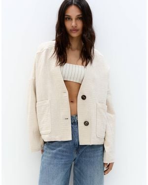 Pull&Bear – kimono-jacke - Natur