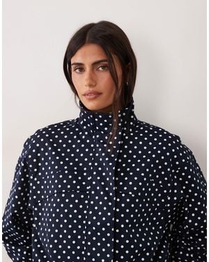 Jdy Funnel Neck Jacket - Blue