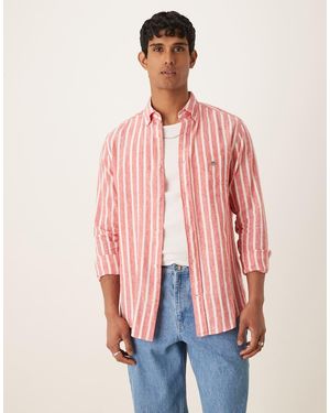 GANT Regular Cotton Linen Mix Shirt - Red