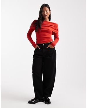 Miss Selfridge Barrel Leg Jean - Red