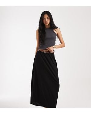 Vero Moda Belted Jersey Maxi Skirt - Black