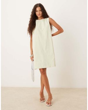 ASOS Denim Mini Shift Dress - Natural
