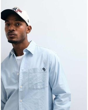 Jack & Jones Camisa De Manga Larga Bordada Azul