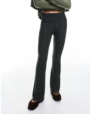 Pull&Bear Soft Touch Flared Trousers - Black
