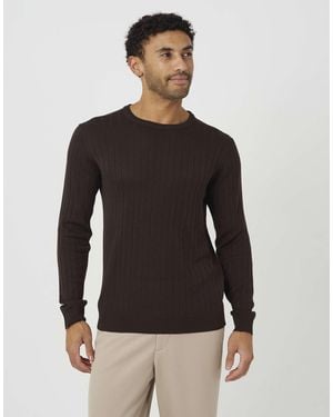 Brave Soul Gerippter pullover mit rundhalsausschnitt - Schwarz