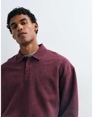 ASOS Top Rugby Oversize Pesante Coordinato Con Lavaggio Acid Wash Viola