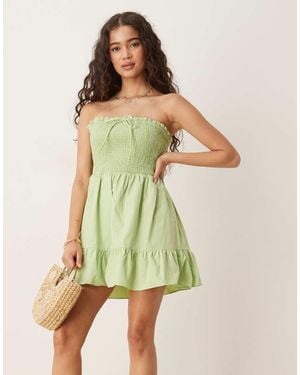 Glamorous Strapless Mini Dress - Green