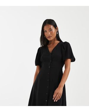 Vero Moda Button Through Mini Skater Dress - Black