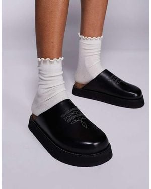 Walk London Madrid Western Mule - Black