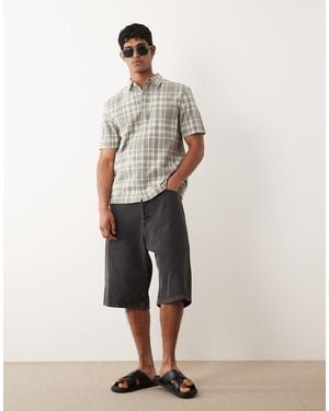 ASOS Regular Fit Check Shirt - Natural