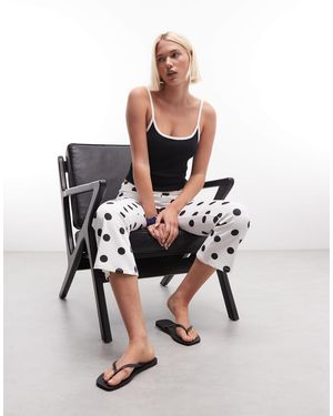Collusion Flared Fold-over Capri - White