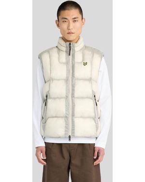 Lyle & Scott Mid Jackets Translucent Puffer Gilet - Natural