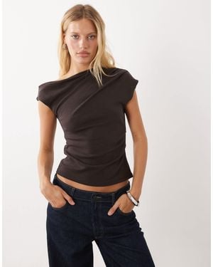 Mango Asymmetrisches ärmelloses top - Schwarz